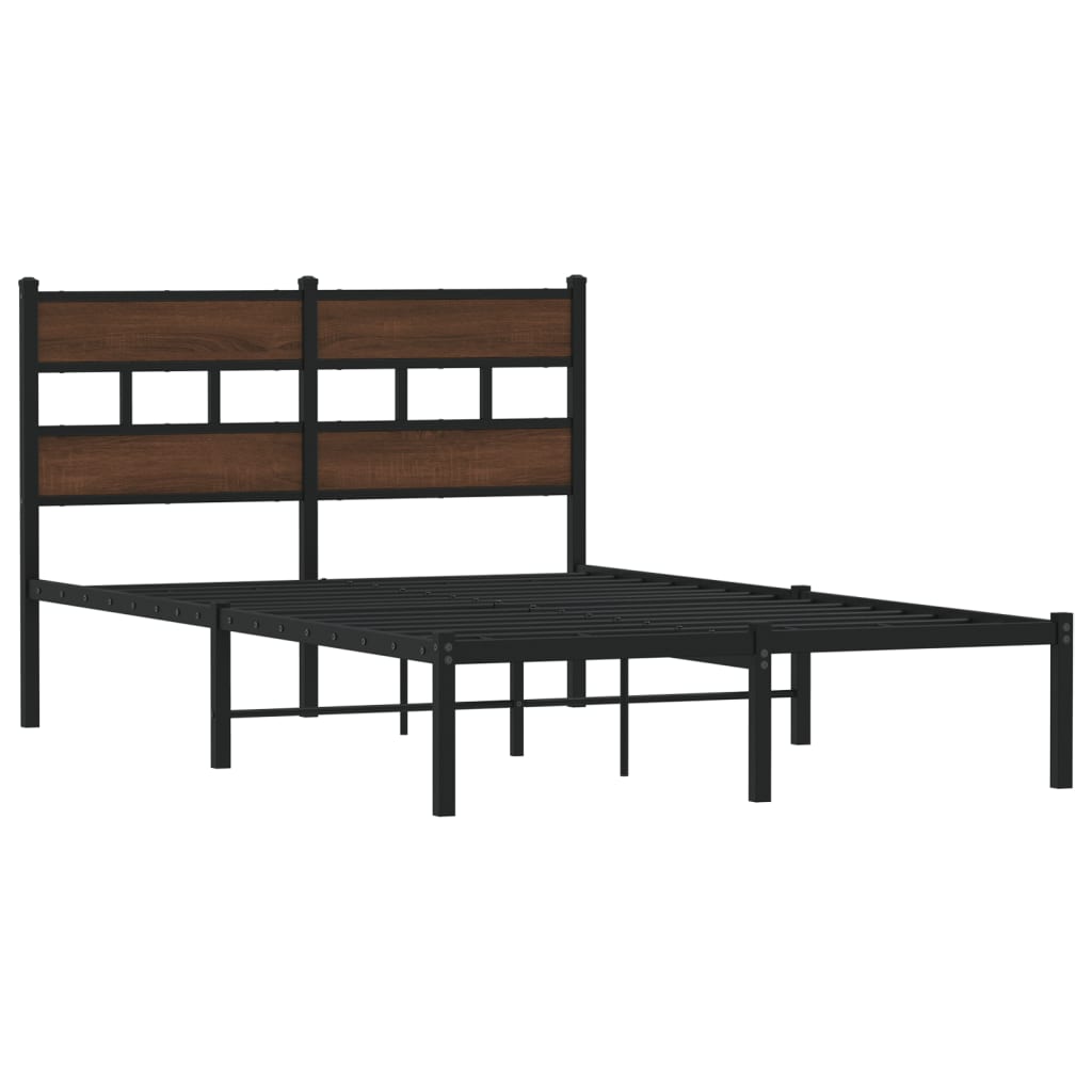 Cama sem colchão com cabeceira 120x200 cm carvalho castanho