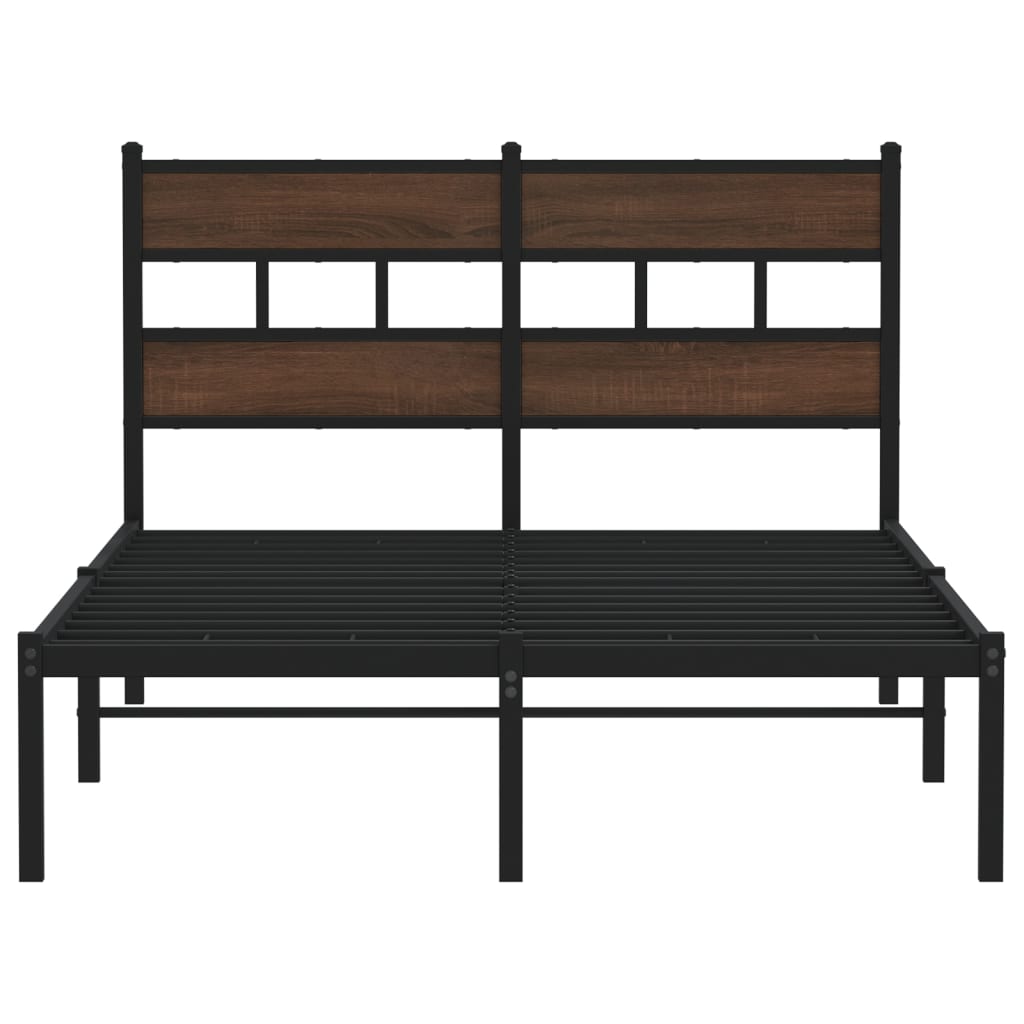 Cama sem colchão com cabeceira 120x200 cm carvalho castanho