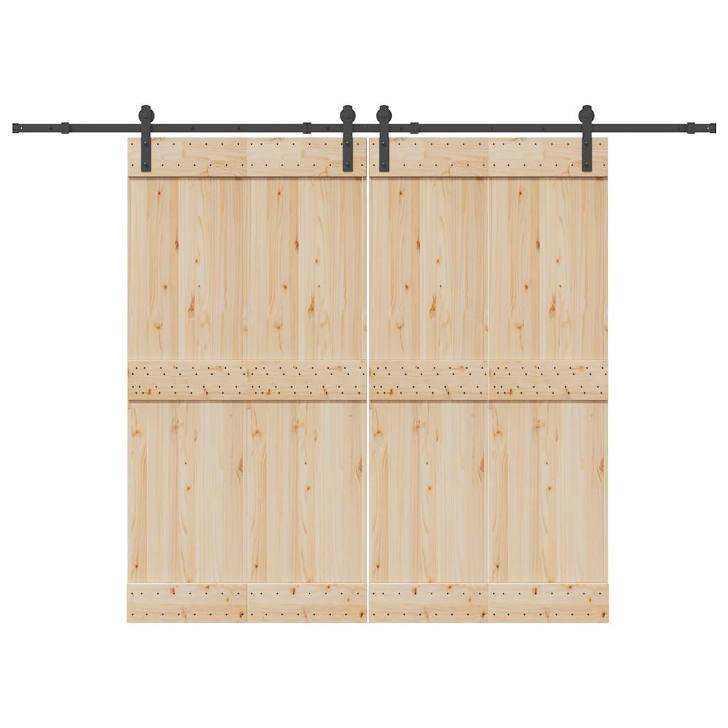 Kit de ferragens para porta deslizante 305 cm aço preto