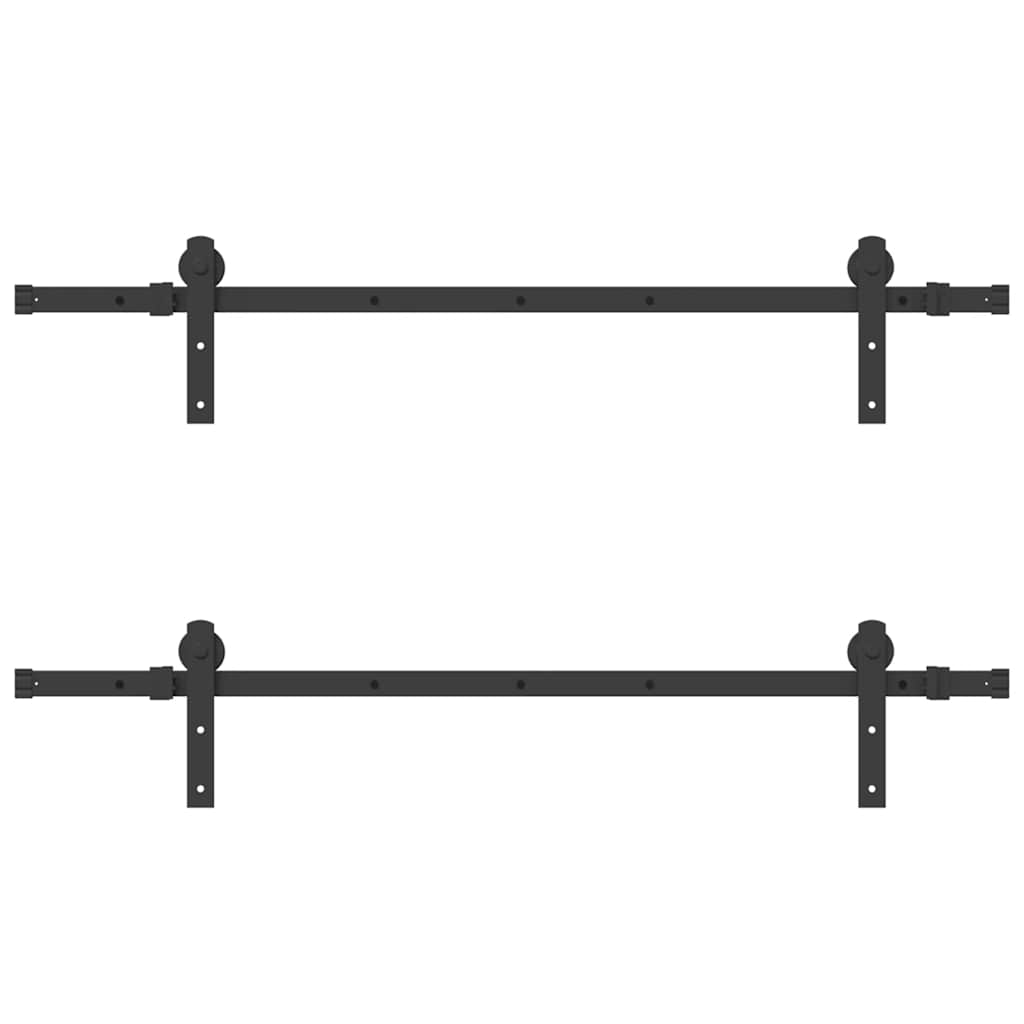 Kit de ferragens para porta deslizante 305 cm aço preto