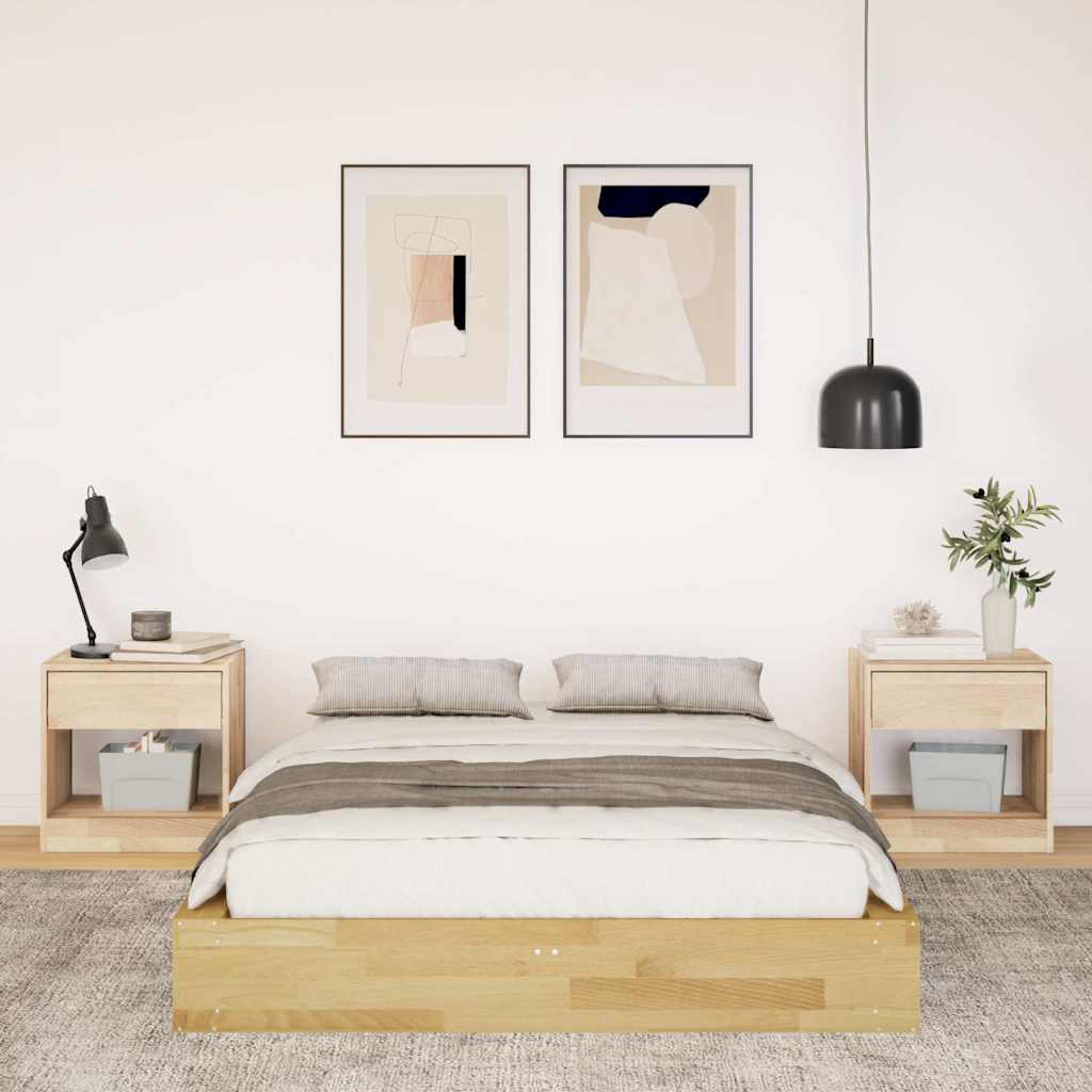 Estrutura de cama sem colchão 120x200 cm madeira de carvalho