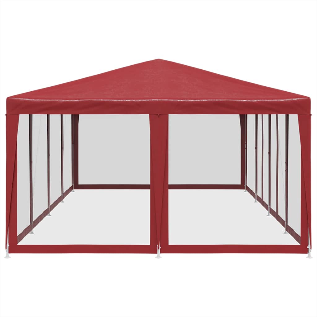 Tenda p/ festas c/ 12 paredes laterais malha 8x4m pead vermelho