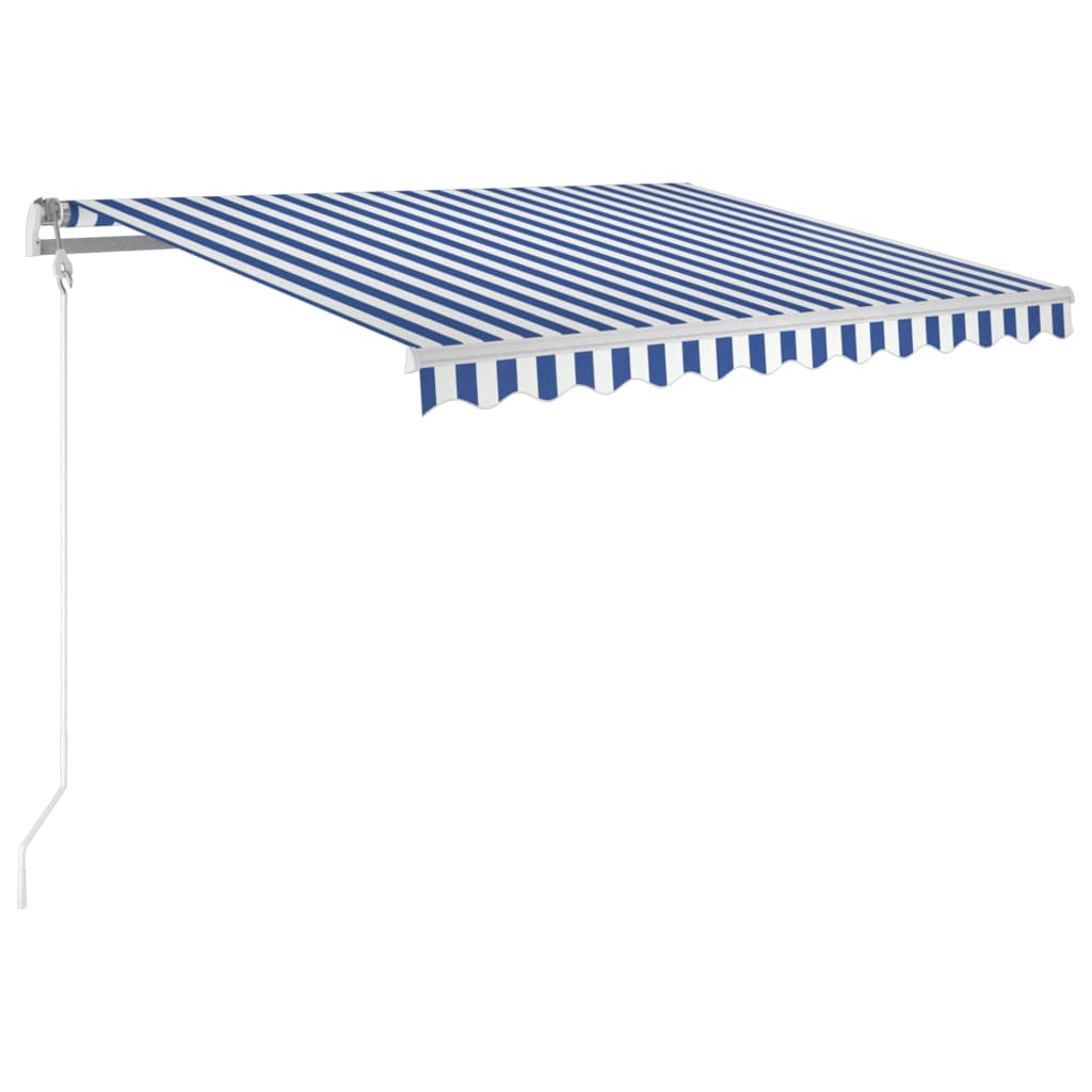 Toldo retrátil automático 300x250 cm azul e branco
