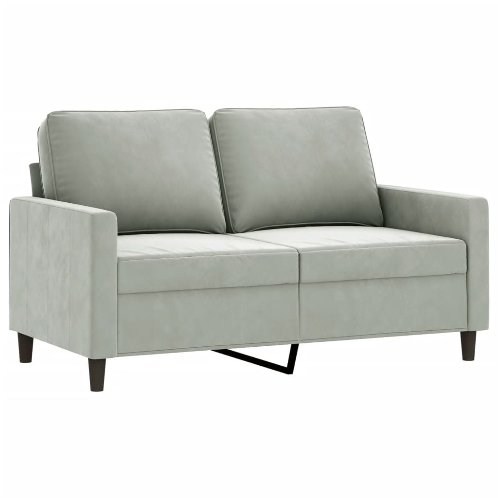 4 Pcs conjunto de sofás veludo cinzento-claro