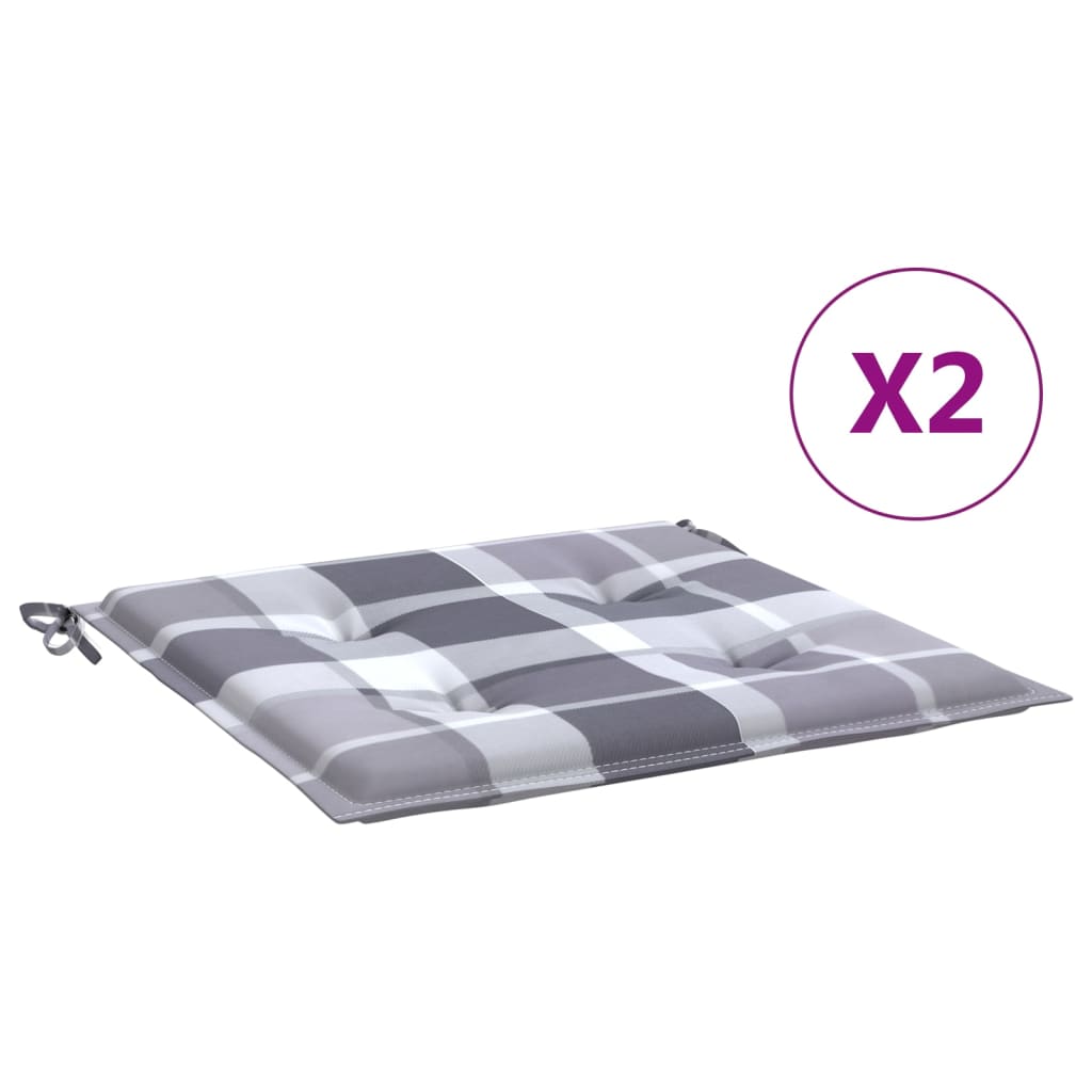 Almofadões cadeiras jardim 2pcs tecido oxford xadrez cinzento