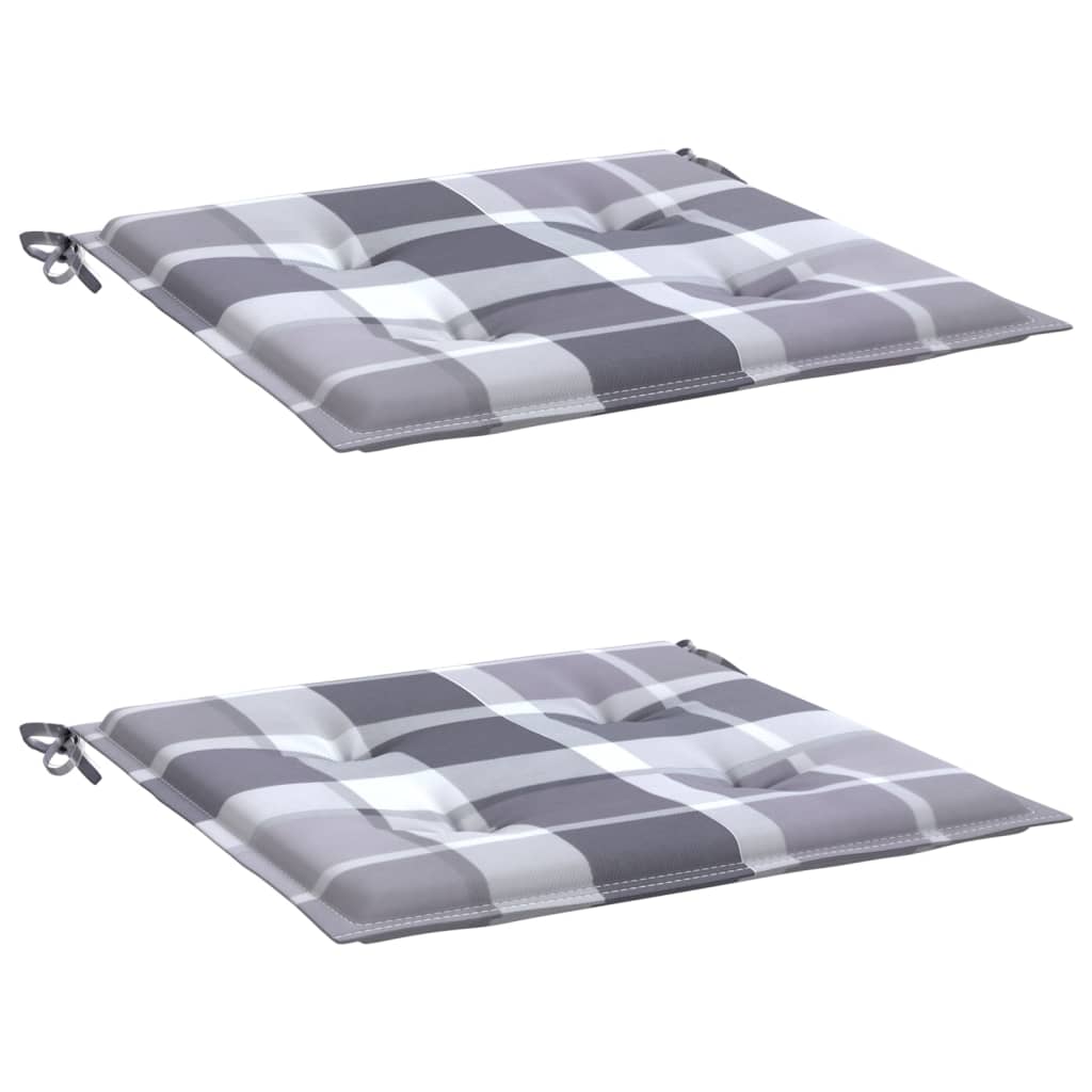 Almofadões cadeiras jardim 2pcs tecido oxford xadrez cinzento
