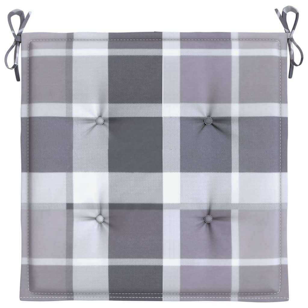Almofadões cadeiras jardim 2pcs tecido oxford xadrez cinzento