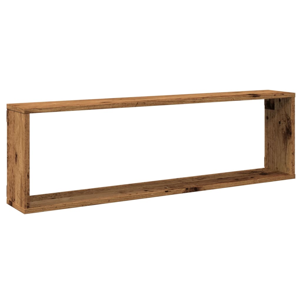 Prateleiras de parede cubos 2 pcs deriv. madeira madeira velha