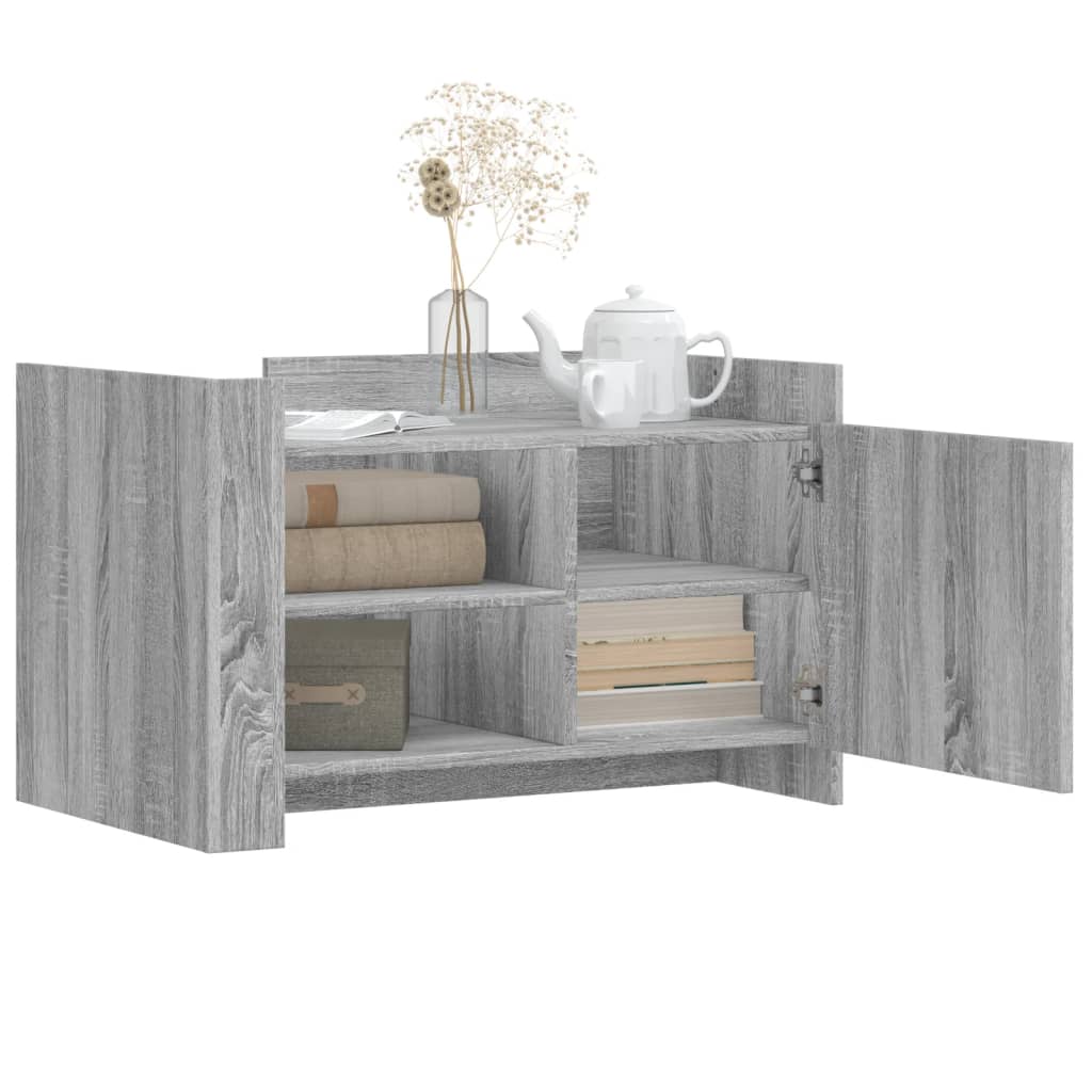 Mesa de centro 80x50x50 cm derivados de madeira cinzento sonoma
