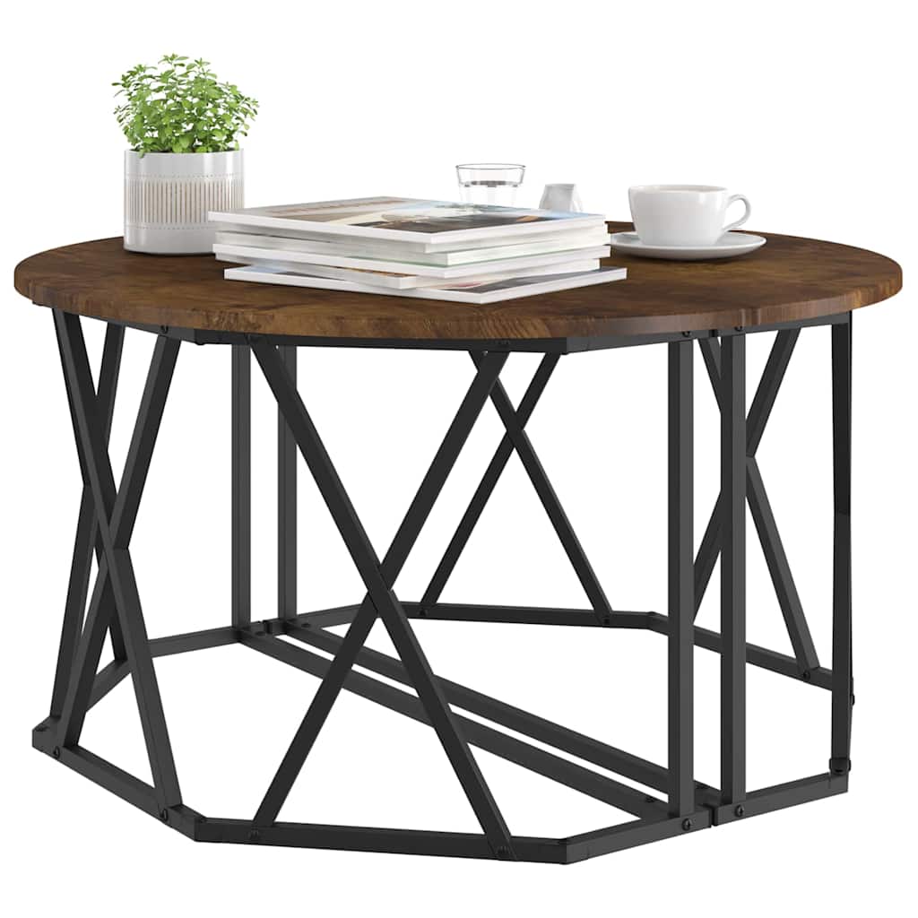 Mesa de centro carvalho defumado 80 x 80 x 42 cm