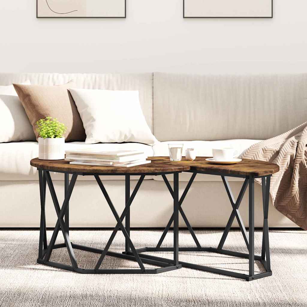 Mesa de centro carvalho defumado 80 x 80 x 42 cm