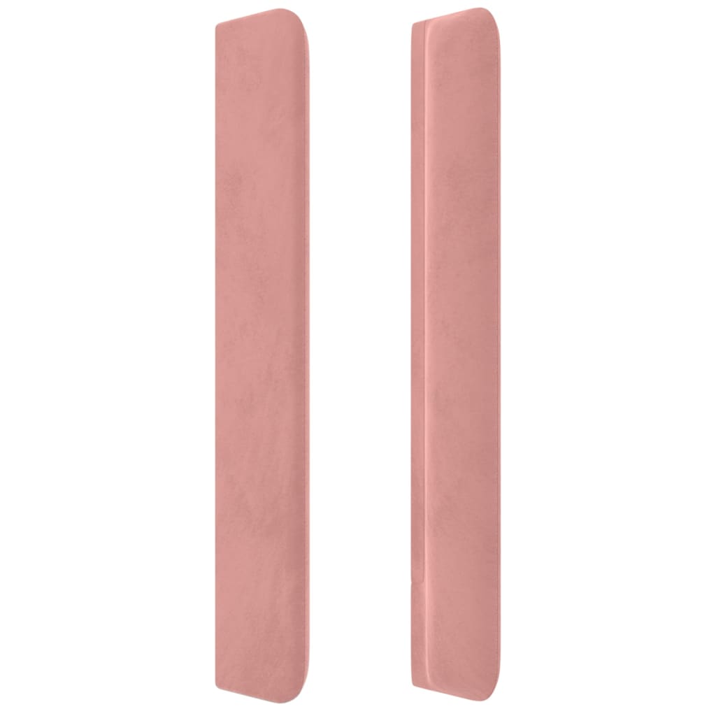 Cabeceira de cama c/ abas veludo 83x16x118/128 cm rosa