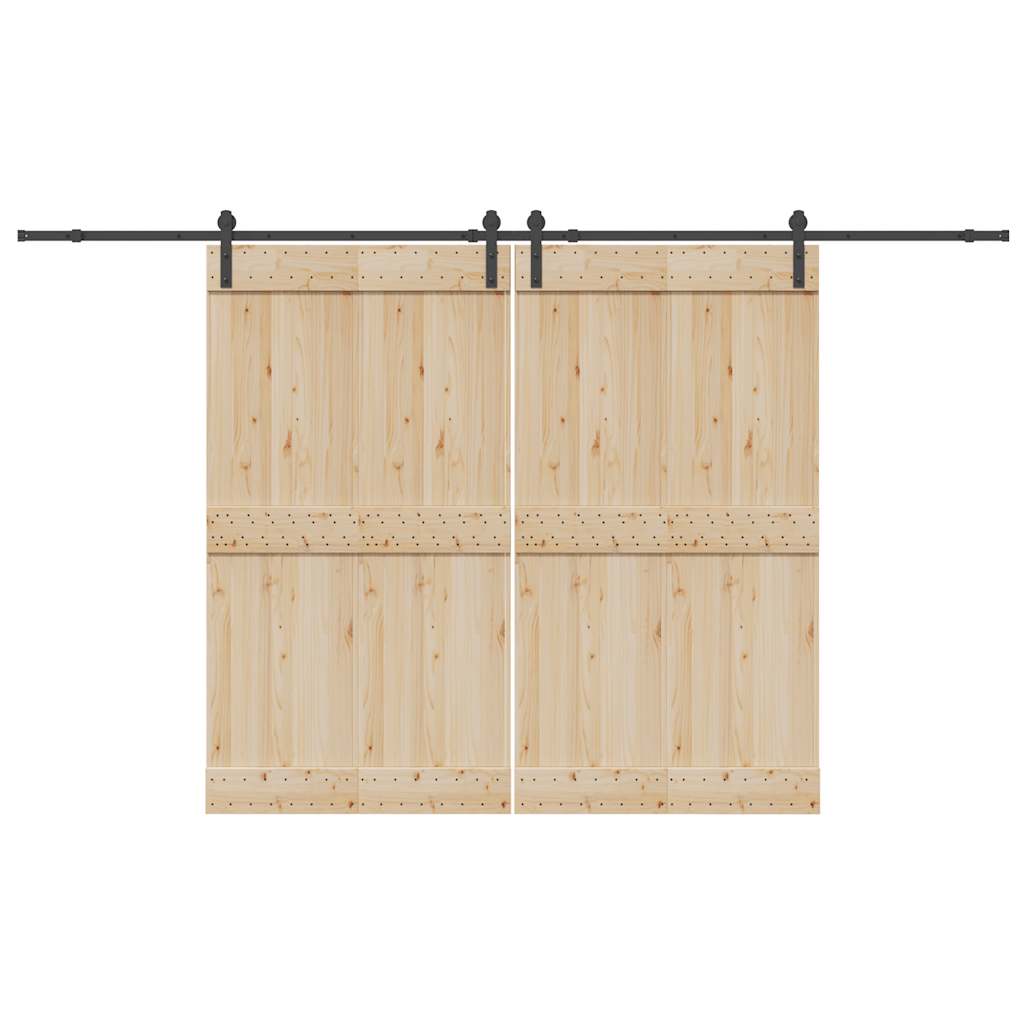 Kit de ferragens para porta deslizante 366 cm aço preto