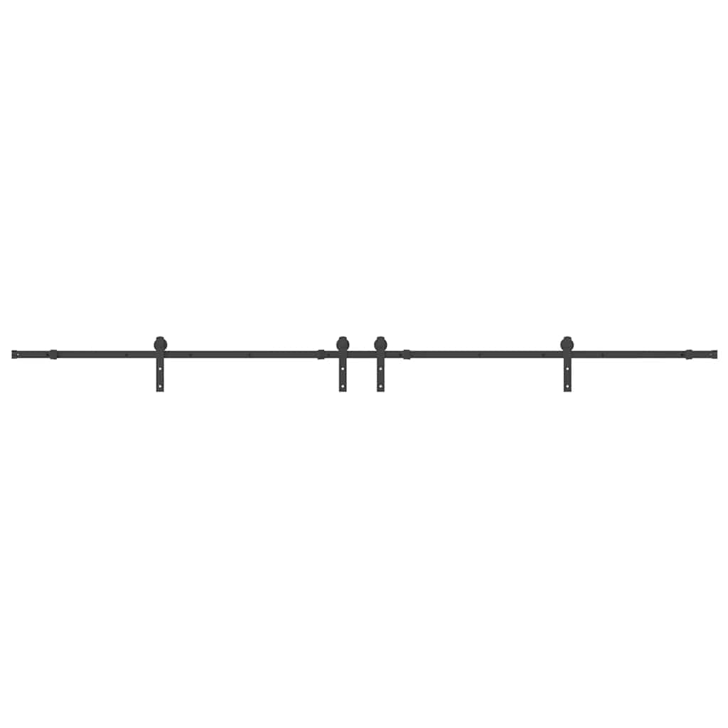 Kit de ferragens para porta deslizante 366 cm aço preto
