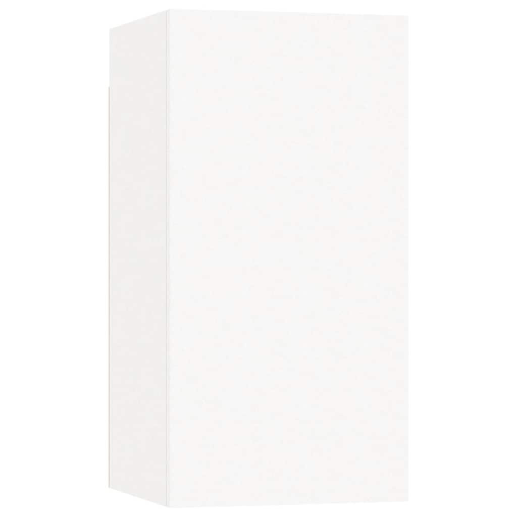 4 Pcs conjunto de móveis de TV derivados de madeira branco