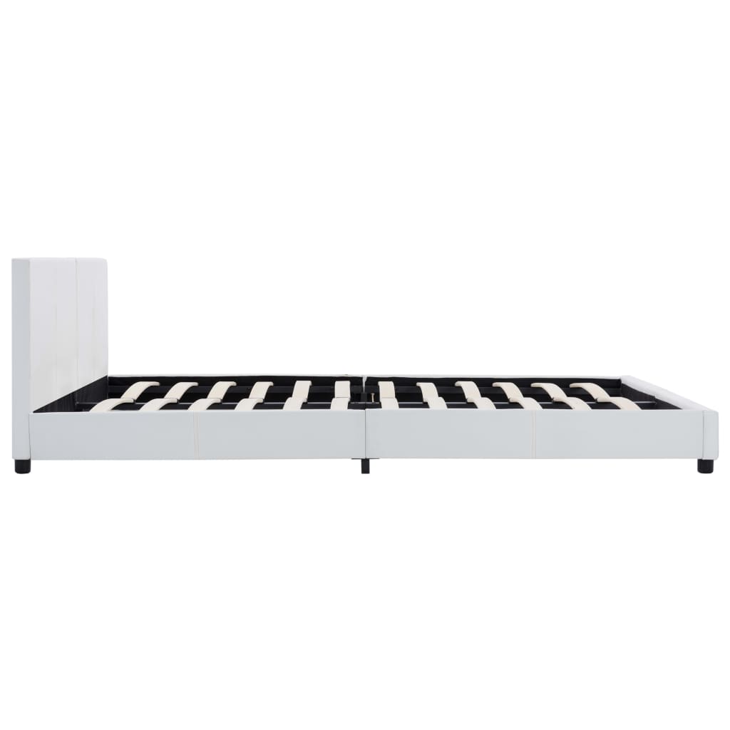 Estrutura de cama em couro artificial 180x200 cm branco