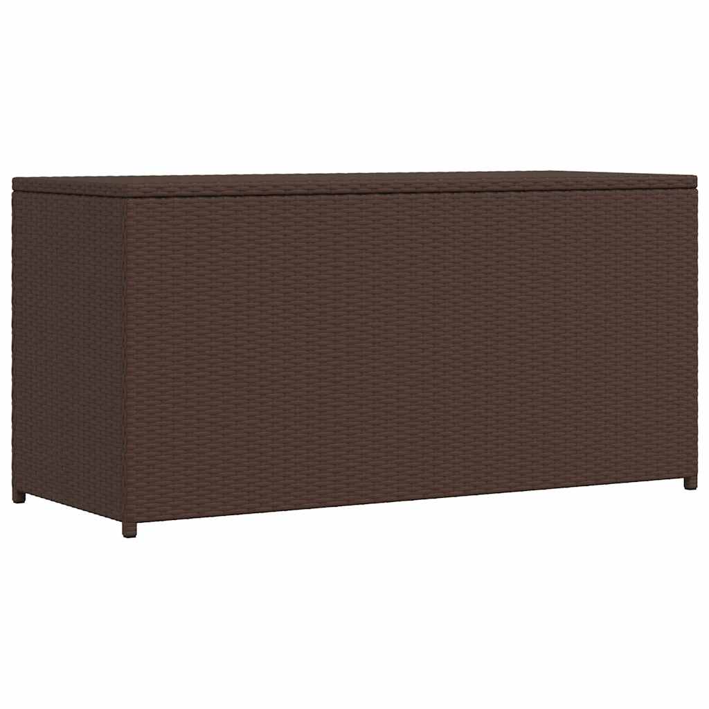 Caixa de arrumação para jardim 120x50x60 cm vime PE castanho