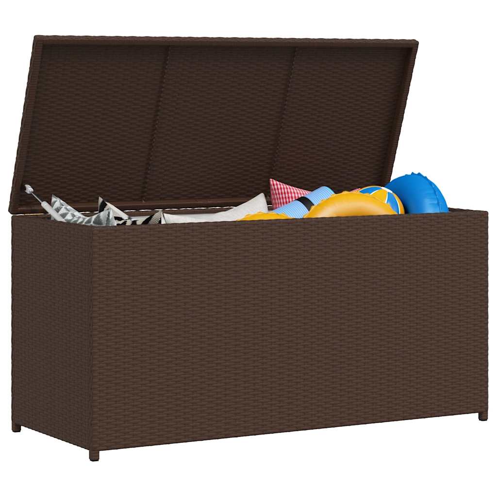 Caixa de arrumação para jardim 120x50x60 cm vime PE castanho