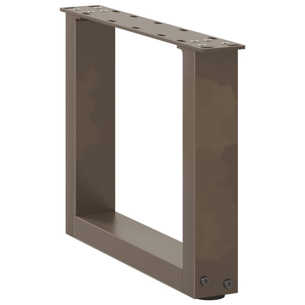 Pés para mesa de centro em formato de u, 2 peças, aço natural, 40x(30-31) cm, aço