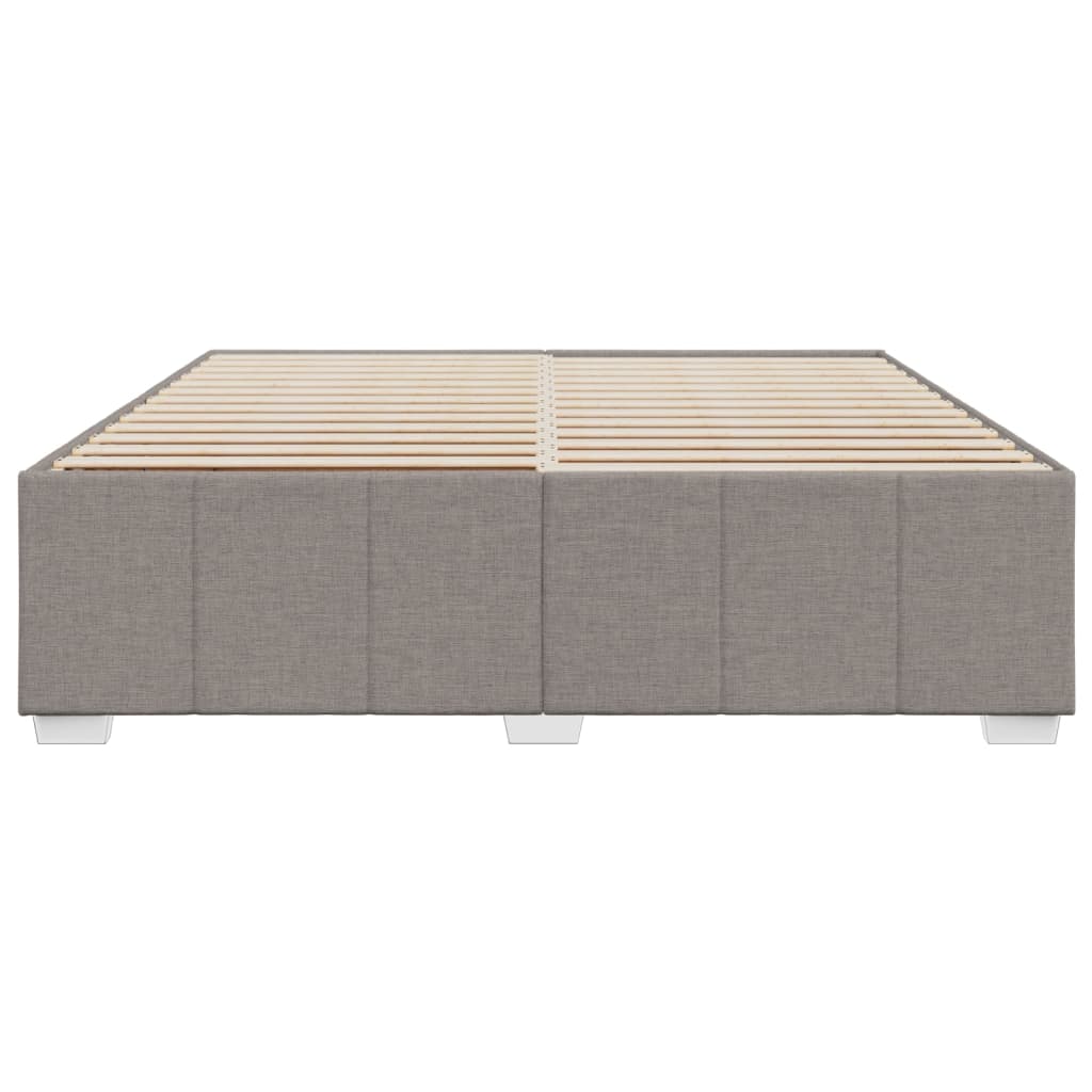 Cama sem colchão 200x200 cm tecido cinzento-acastanhado