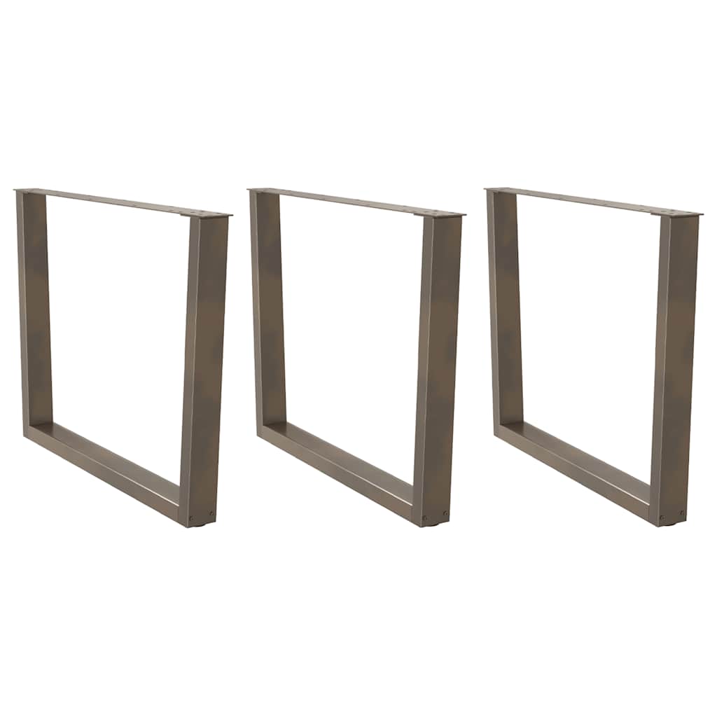 Pés para mesa de jantar em formato de v, 3 peças, aço natural, 100x(72-73,3) cm, aço