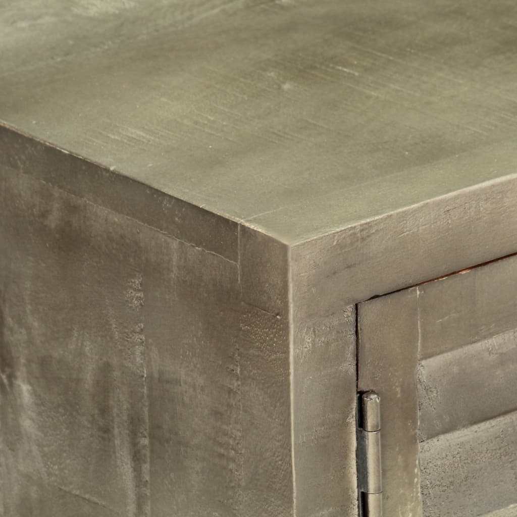 Móvel de TV 110x30x48 cm mangueira maciça cinzento e bronze