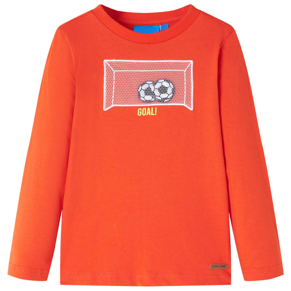 T-shirt de manga comprida para criança laranja brilhante 116