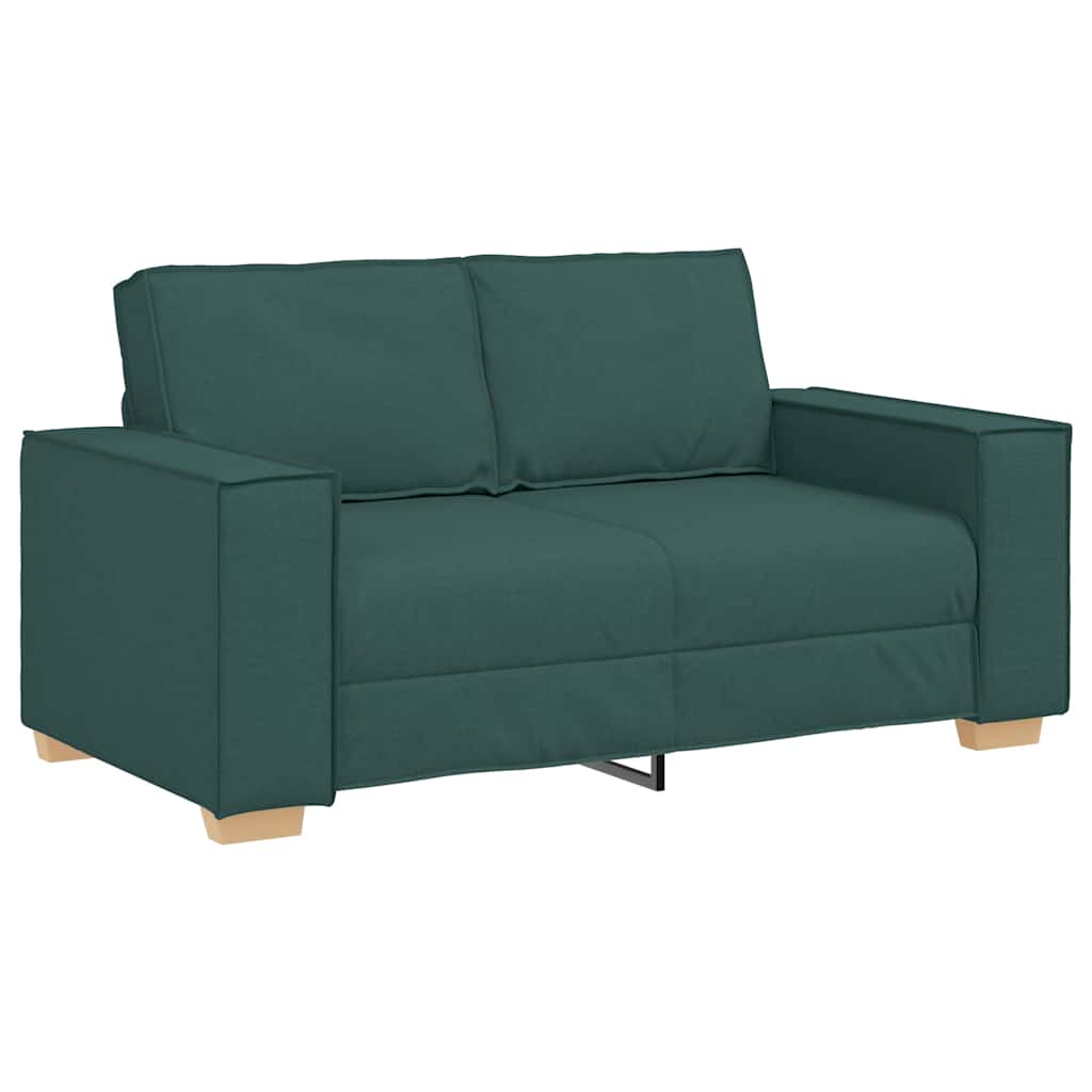 Conjunto de sofá de 2 peças com almofadas em tecido verde escuro