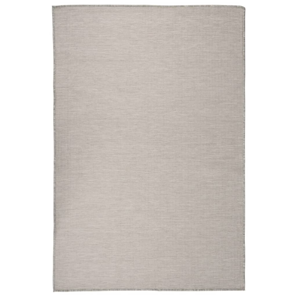 Tapete de tecido plano p/ exterior 120x170 cm cinzento claro