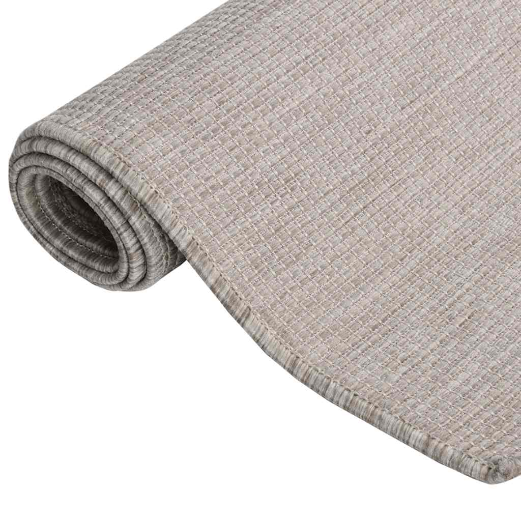 Tapete de tecido plano p/ exterior 120x170 cm cinzento claro