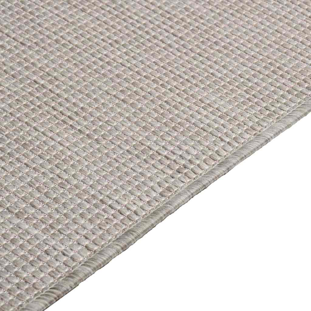 Tapete de tecido plano p/ exterior 120x170 cm cinzento claro