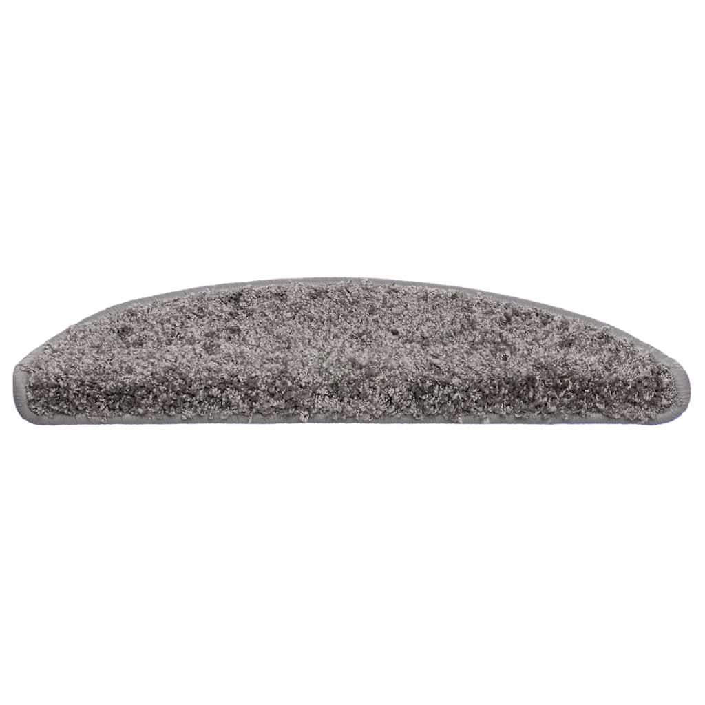 Tapetes de escada 30 peças 56x17x3 cm cinza semicircular