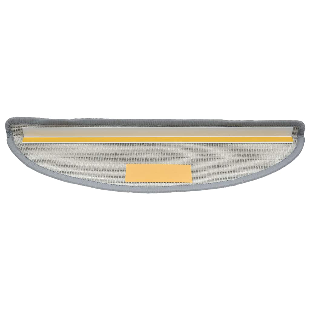 Tapetes de escada 30 peças 56x17x3 cm cinza semicircular