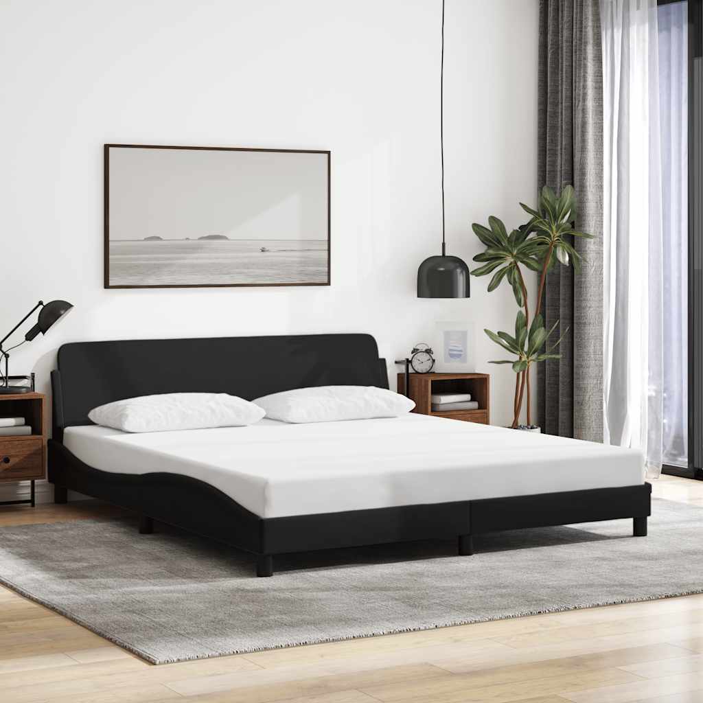 Estrutura de cama dover 160x200 cm tecido preto
