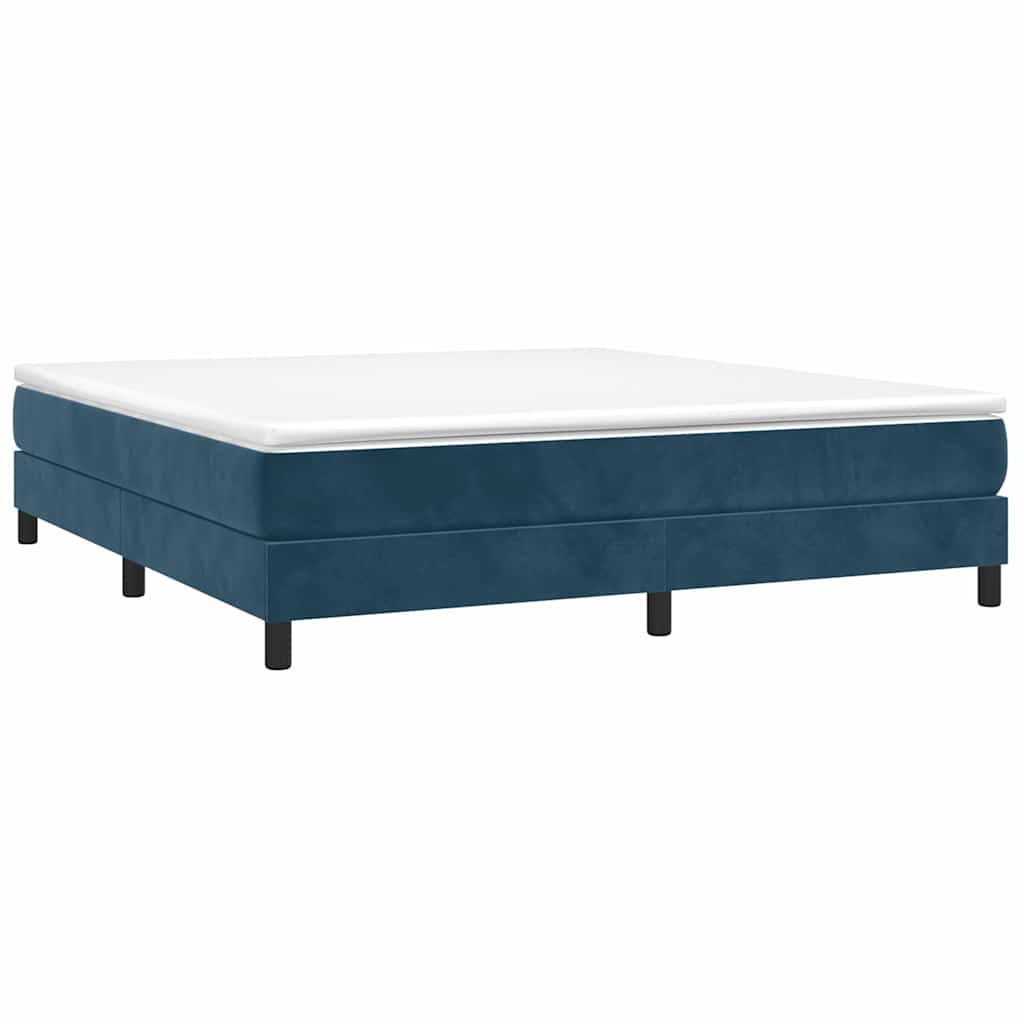 Estrutura de cama com molas 180x200 cm veludo azul-escuro