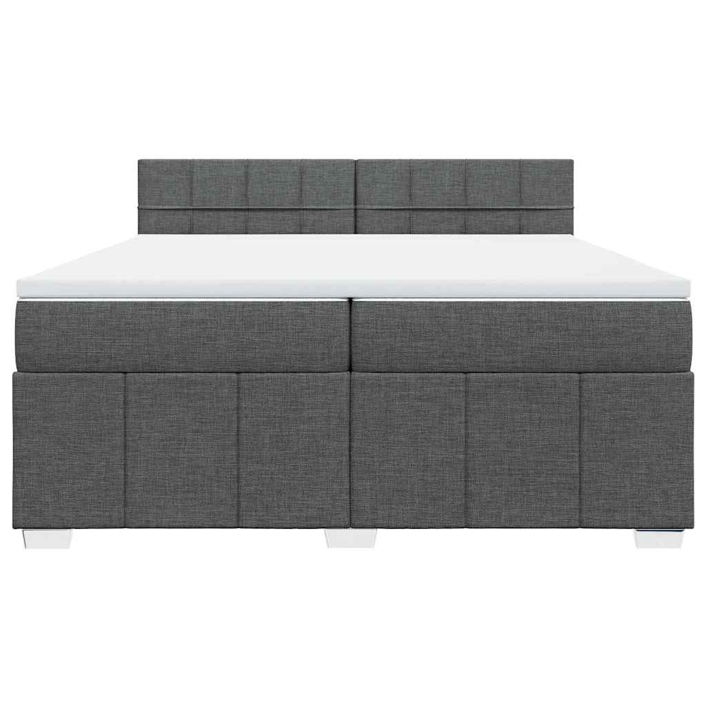 Cama com molas/colchão 200x200 cm tecido cinzento-escuro