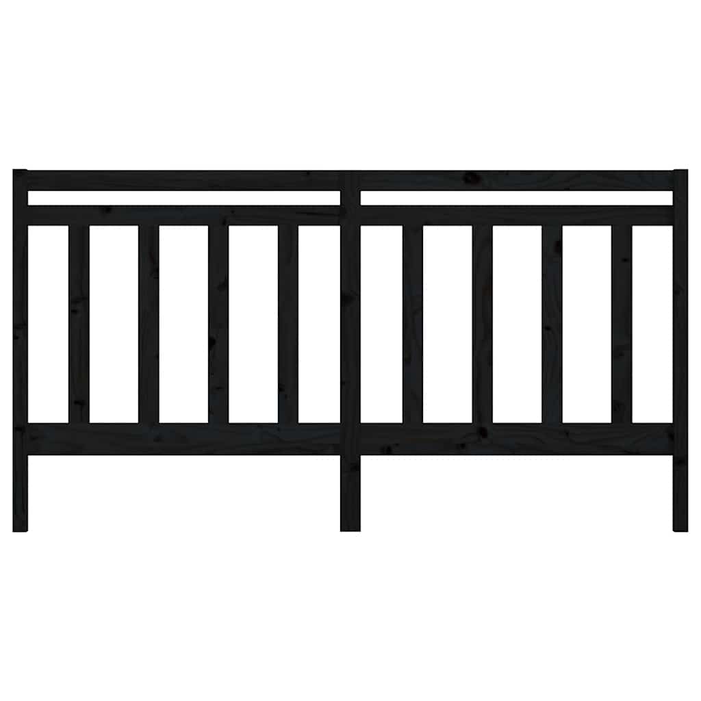 Cabeceira de cama 206x4x100 cm pinho maciço preto