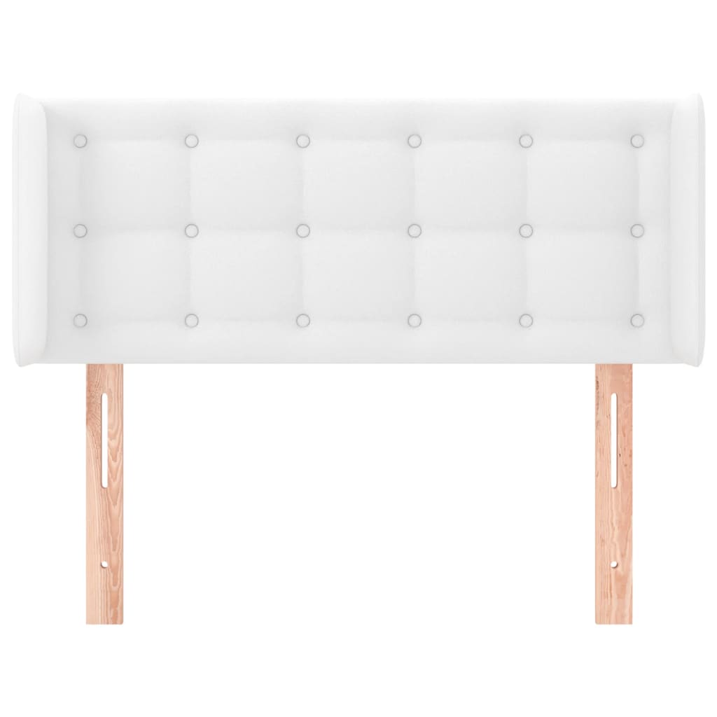 Cabeceira de cama c/ abas couro artificial 83x16x78/88cm branco