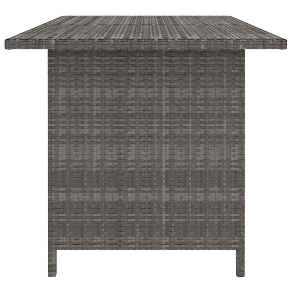 9 Pcs conjunto lounge de jardim c/ almofadões vime PE cinzento