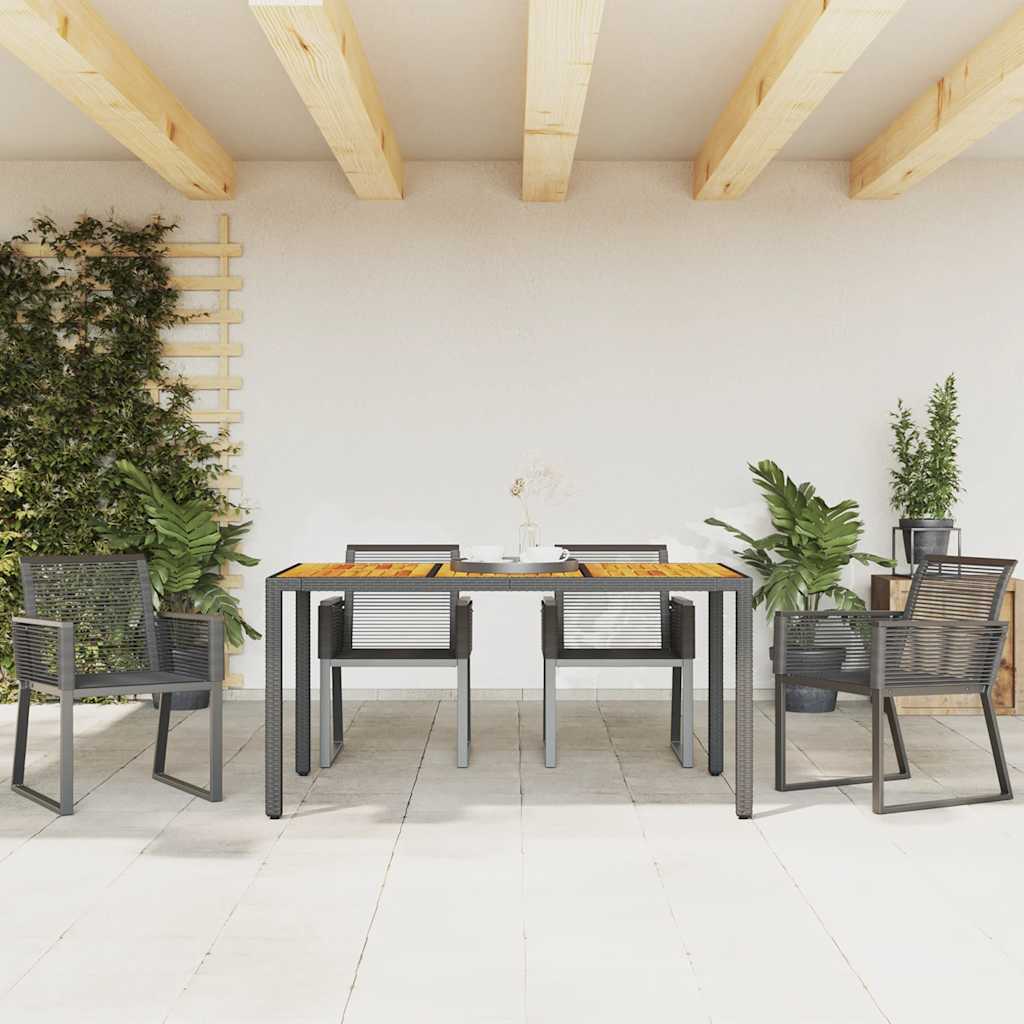 Cadeiras de jardim 4 pcs vime PE preto