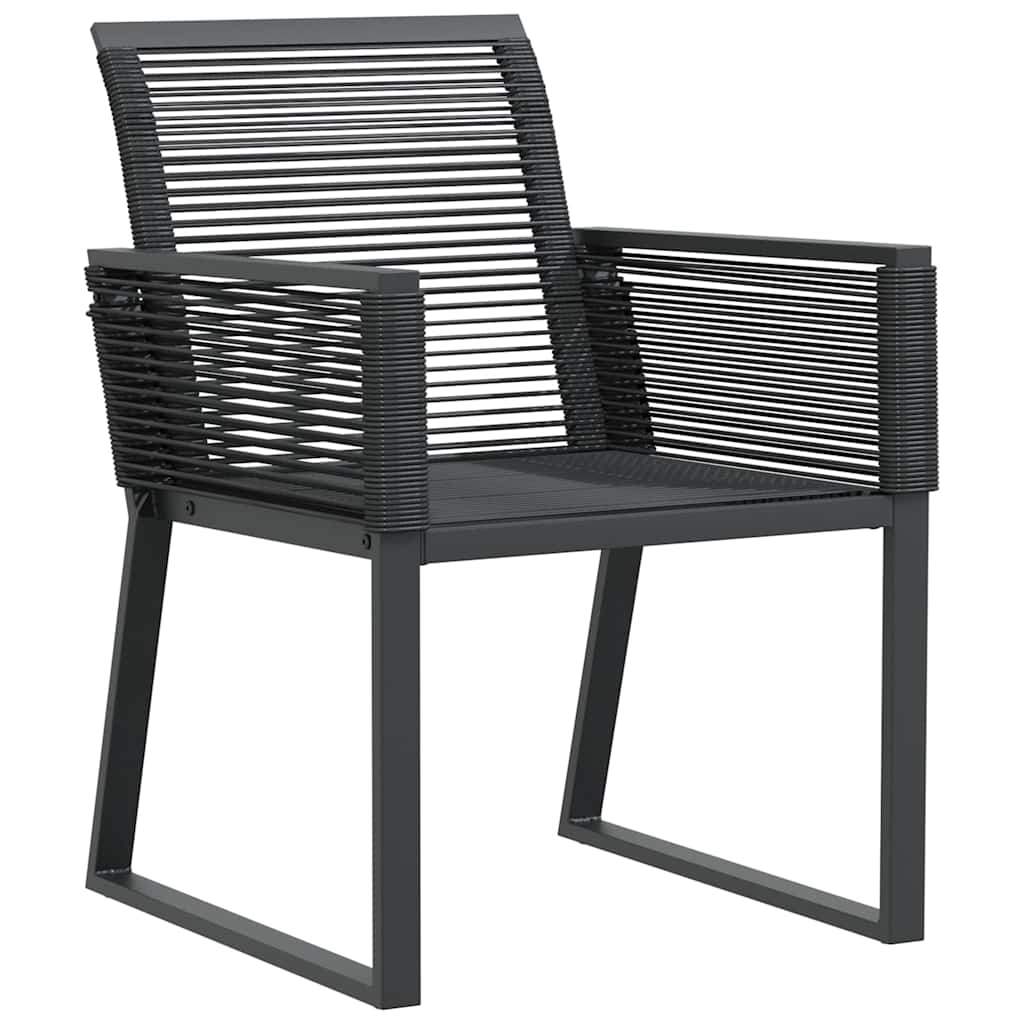 Cadeiras de jardim 4 pcs vime PE preto
