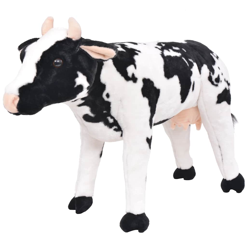 Brinquedo de montar vaca peluche preto e branco xxl