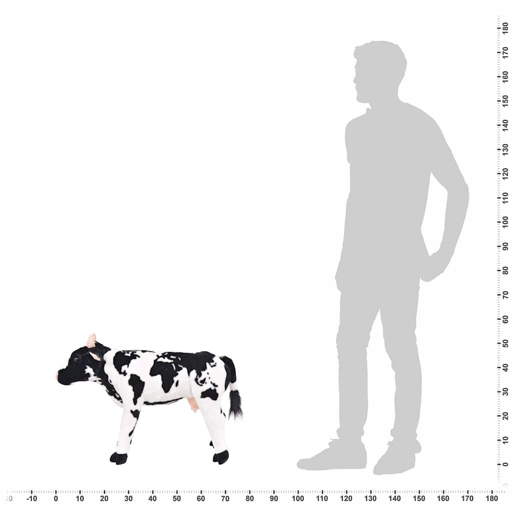 Brinquedo de montar vaca peluche preto e branco xxl