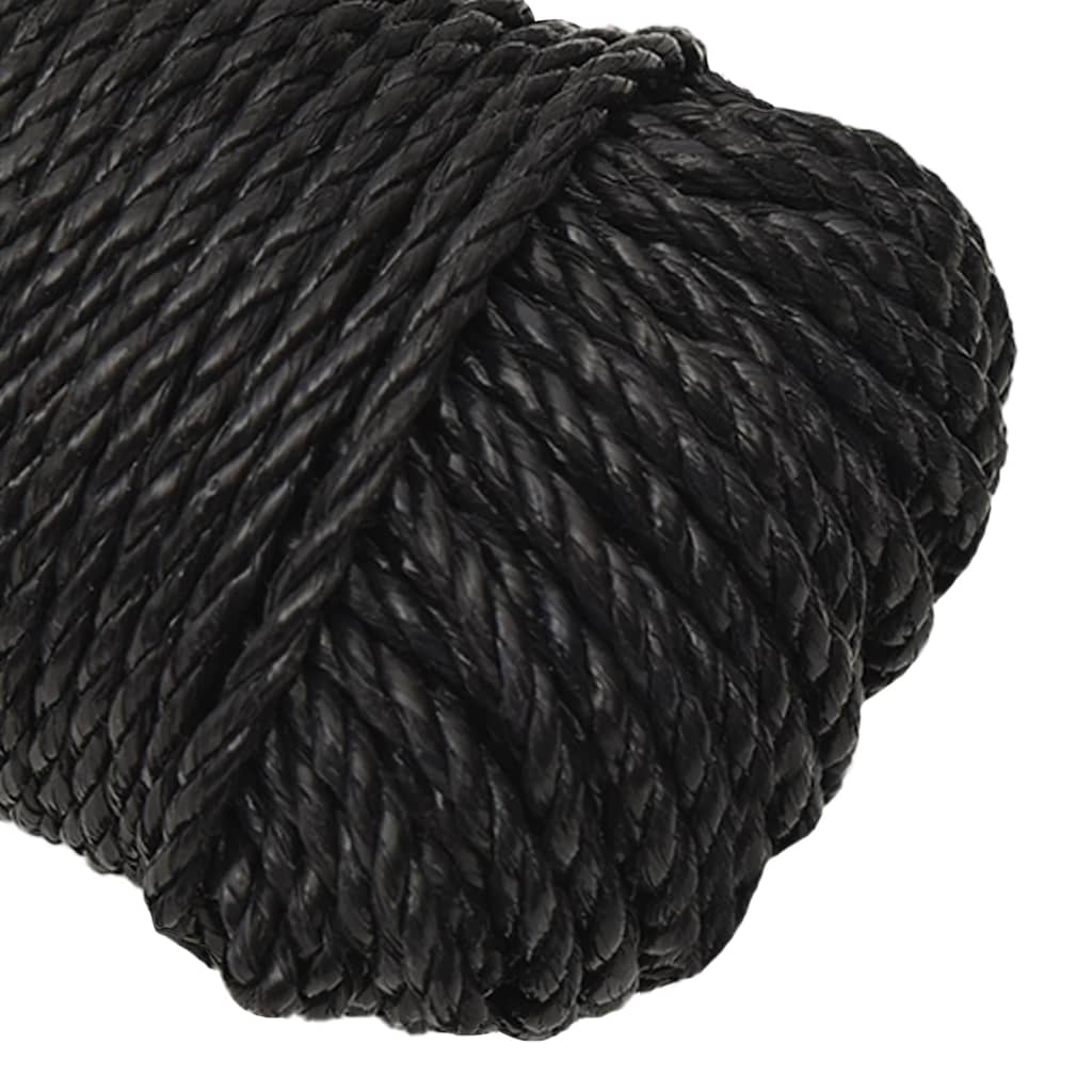 Corda de trabalho 3 mm 250 m poliéster preto