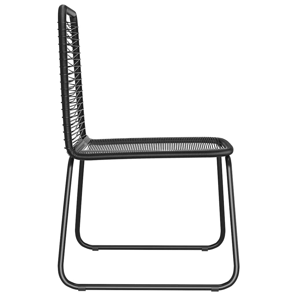 Cadeiras para jardim 4 pcs vime PE preto