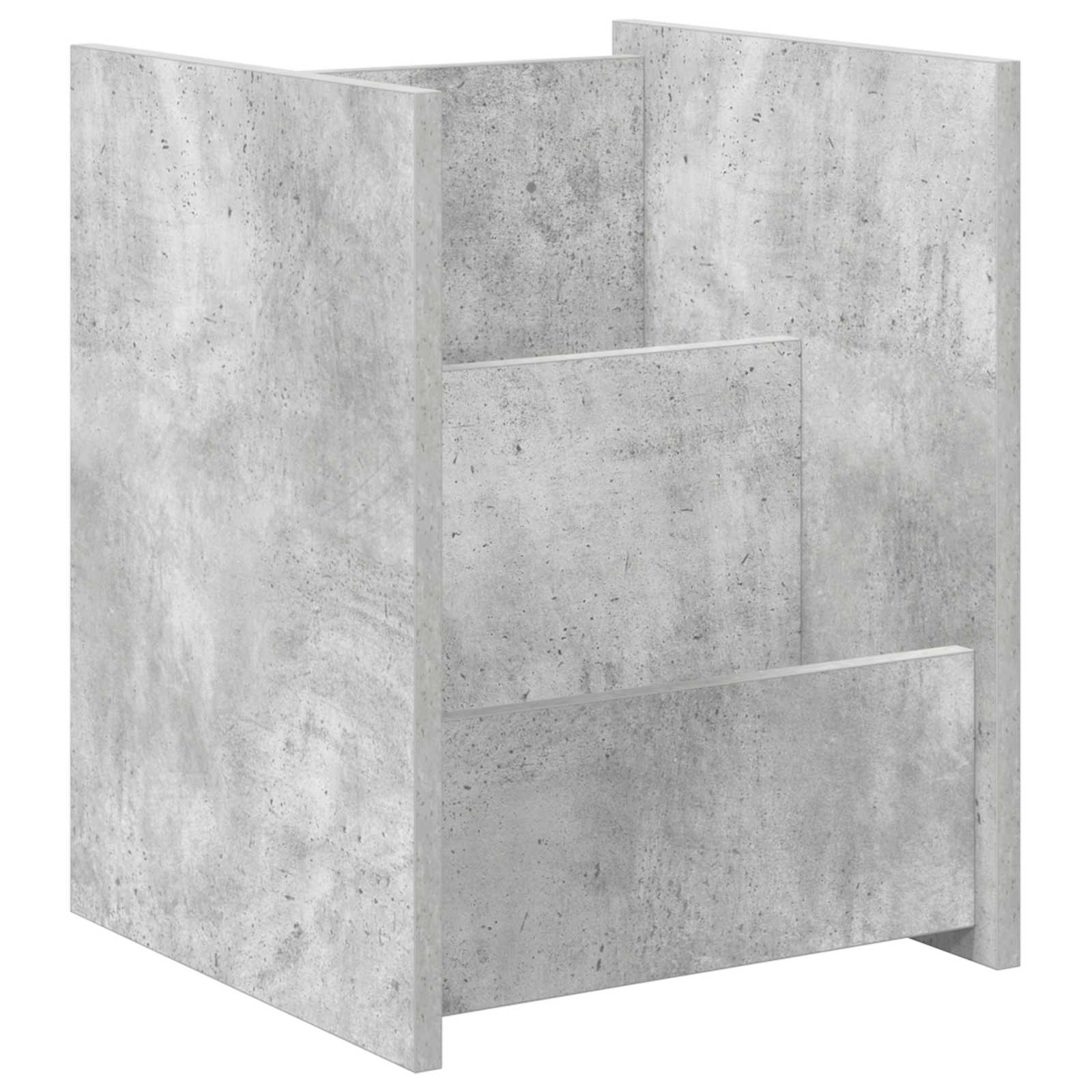 Estante de revistas cinza concreto 35 x 35 x 45 cm