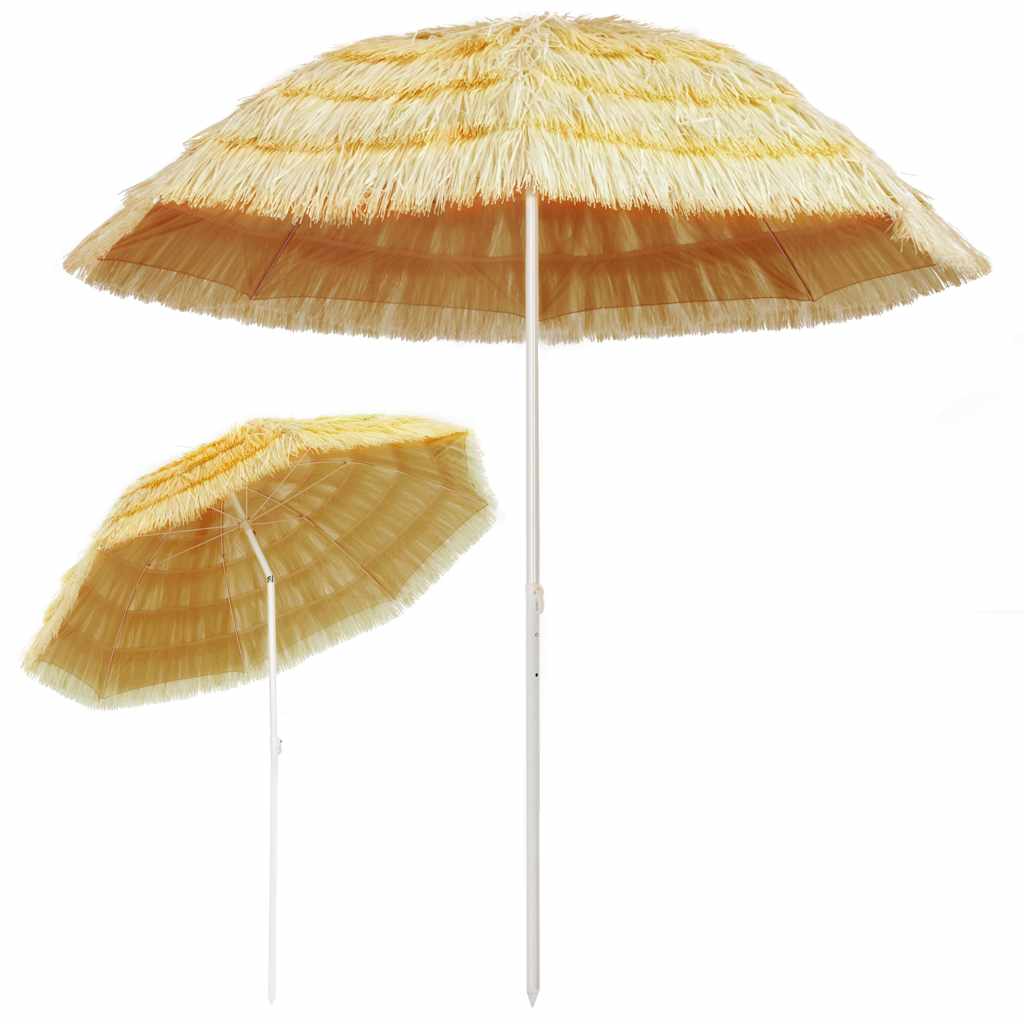 Guarda-sol de praia natural 240 cm estilo havaiano