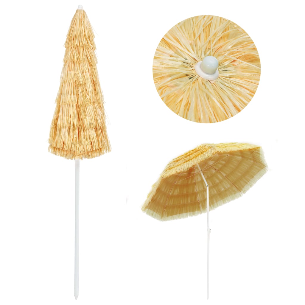 Guarda-sol de praia natural 240 cm estilo havaiano