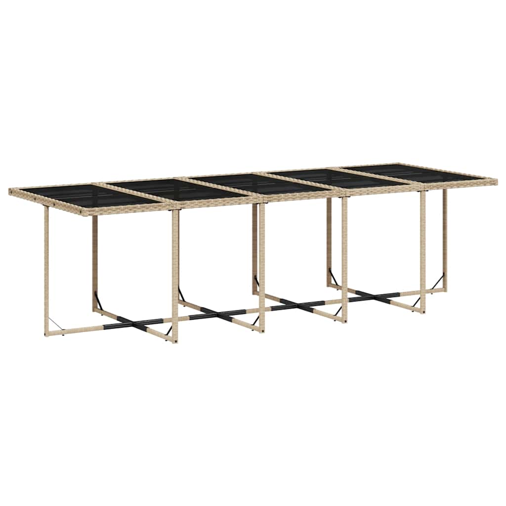 15 Pcs conjunto de jantar p/ jardim com almofadões vime PE bege
