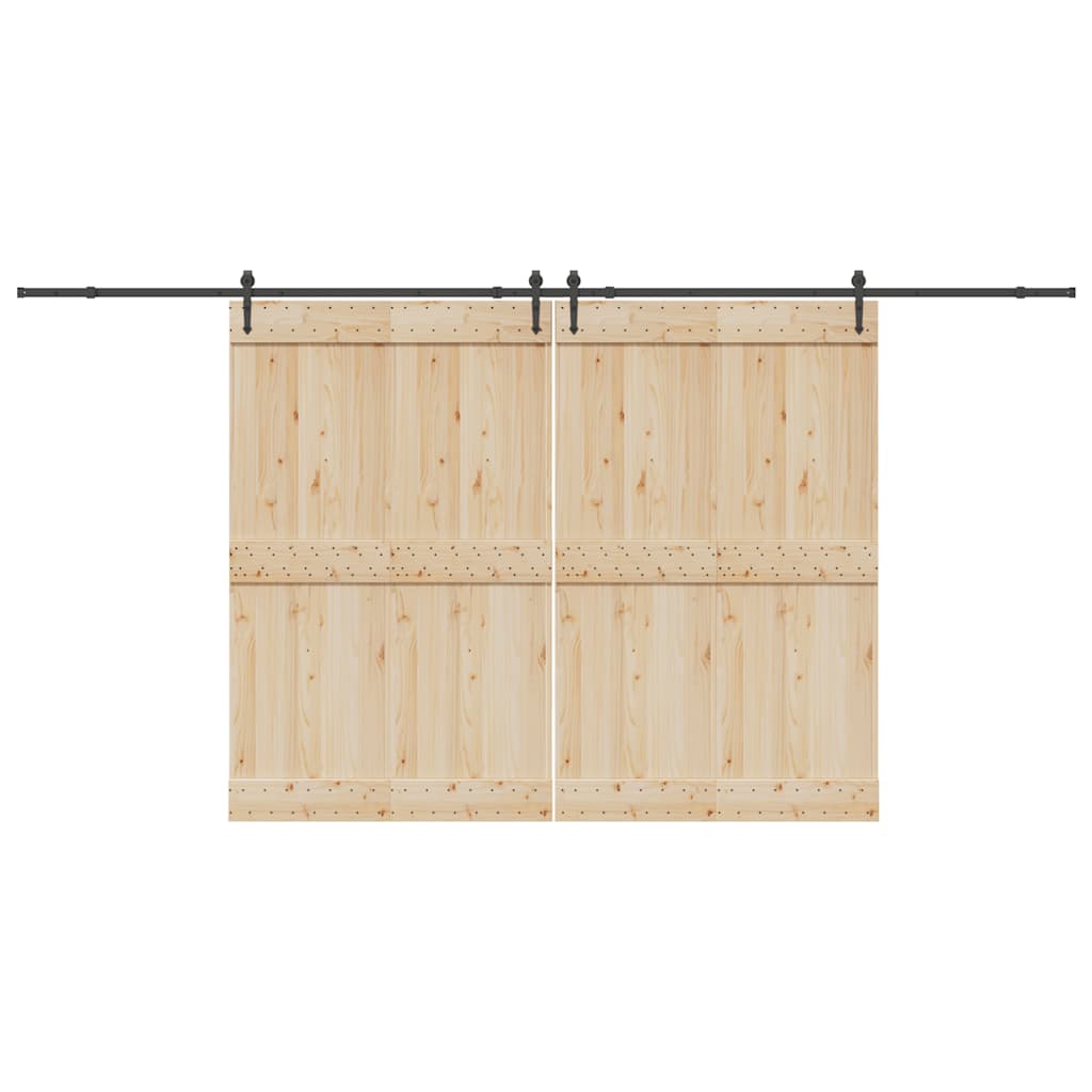 Kit de ferragens para porta deslizante 427 cm aço preto